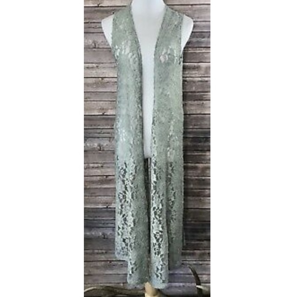 Lularoe Mint Lace duster - Picture 2 of 7